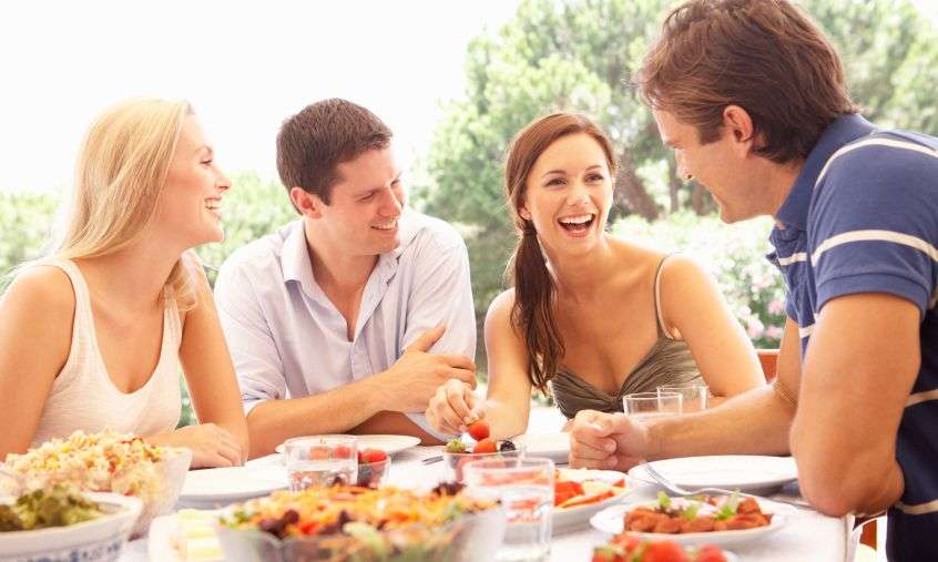 Friends eating lunch istock